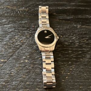 Movado Silver and Black Watch